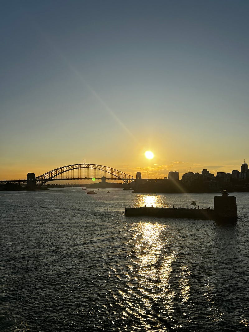 雪梨港灣大橋夕陽美景