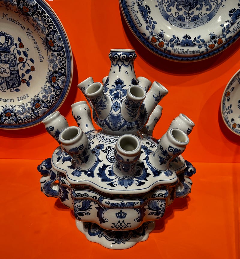 台夫特藍瓷鬱金香花瓶