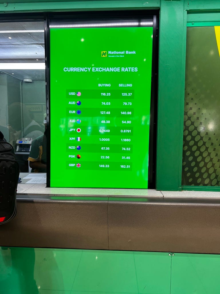 萬那杜機場換匯櫃台