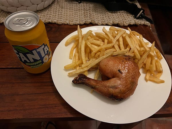 外帶薯條烤雞晚餐